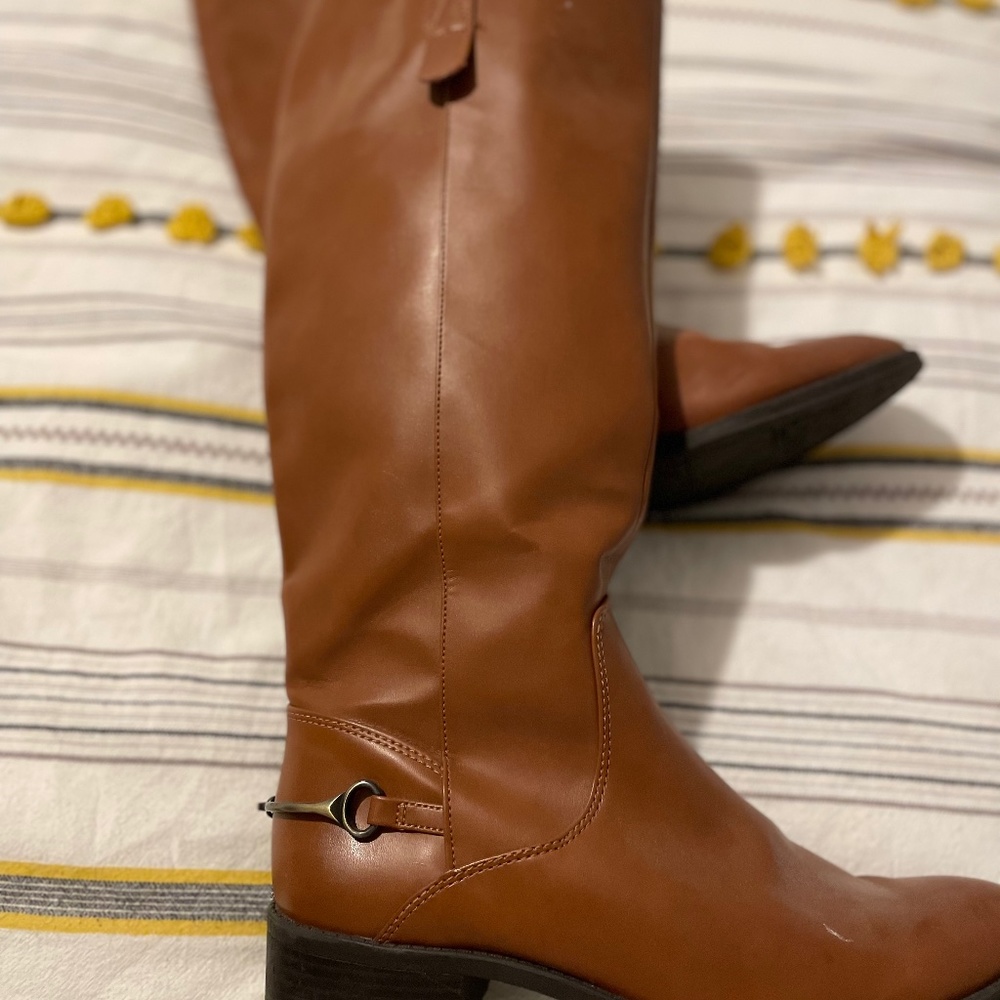 Light brown knee high boots